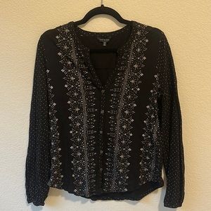 Lucky Brand Button Up Long Sleeve Blouse Size Medium